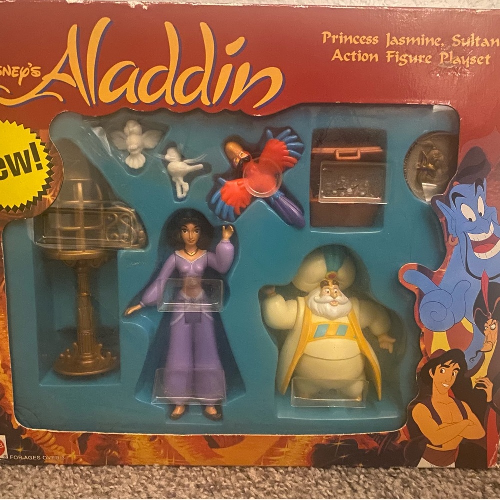 Disney’s Aladdin Princess Jasmine, Sultan Action Figure Playset